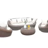 Cheap Tuin Loungeset Van Karamel Gevolchten Hars - Zitbank & 2 Fauteuils & Salontafel - Whiteheaven Loungeset