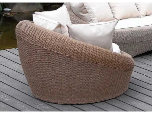 Cheap Tuin Loungeset Van Karamel Gevolchten Hars - Zitbank & 2 Fauteuils & Salontafel - Whiteheaven Loungeset