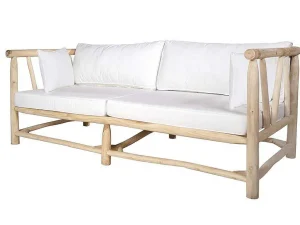 Cheap Tuinbank Van Teakhout Met Kussens - Licht Naturel En Wit - Tulum Loungeset