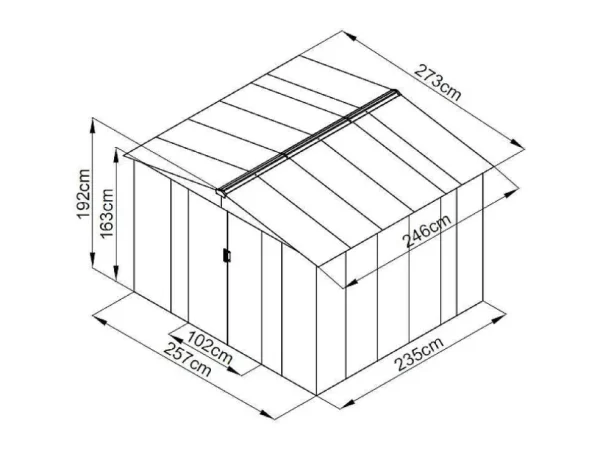 New Tuinhuis Van 6,71 M In Grijs, Gegalvaniseerd Staal Linus Tuinhuis