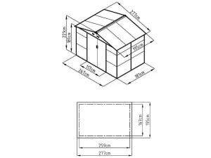 Outlet Tuinhuisje Van Gegalvaniseerd Staal Met Houteffect Adelmo - Grijs - 5,40 M Tuinhuis