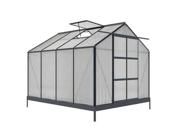 Discount Tuinserre Van Polycarbonaat 7.5 M Greenea Ii - Antraciet Tuinkas