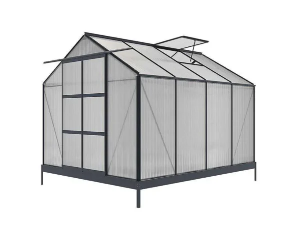 Discount Tuinserre Van Polycarbonaat 7.5 M Greenea Ii - Antraciet Tuinkas