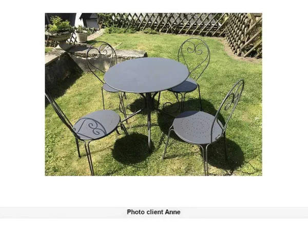 Cheap Tuinset Met Tafel En 4 Stoelen Van Metaal Met Smeedijzer Aspect - Antraciet - Guermantes Tuinset