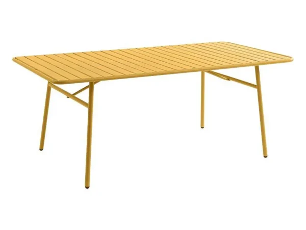 Cheap Tuintafel D160 Cm Van Metaal - Mosterdgeel - Mirmande Van Tuinset