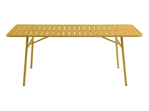 Cheap Tuintafel D160 Cm Van Metaal - Mosterdgeel - Mirmande Van Tuinset