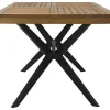 Cheap Tuintafel Van Acaciahout En Zwart Metaal Tobaga - L. 180 Cm Tuinset