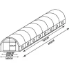 Outlet Tunnelkas Met Stalen Structuur Ipomea 24M - L800 X B300 X H200 Cm Tuinkas