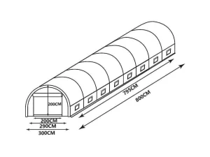 Outlet Tunnelkas Met Stalen Structuur Ipomea 24M - L800 X B300 X H200 Cm Tuinkas