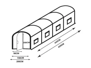 Flash Sale Tunnelkas Met Structuur Van Gegalvaniseerd Staal En Deur 9 M - L450 X B200 X H200 Cm - Alocasia Tuinkas