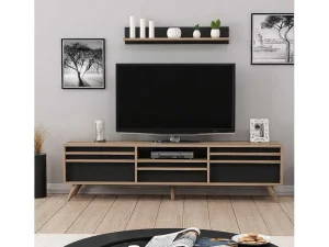 Cheap Tv-Meubel Hira - Zwart - 180X35X48 Cm - Tv-Meubel