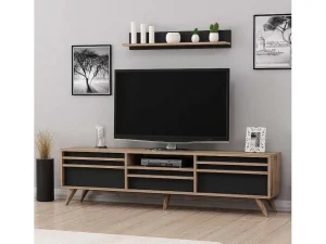 Cheap Tv-Meubel Hira - Zwart - 180X35X48 Cm - Tv-Meubel