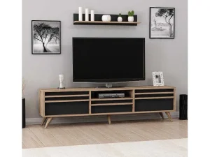 Cheap Tv-Meubel Hira - Zwart - 180X35X48 Cm - Tv-Meubel