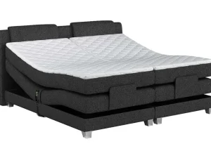 Shop Tweepersoons Boxspring Met Elektrische Bedbodem + Matras En Dekmatras Castel Van - 2X80X200 Cm - Antraciet Elektrisch Relaxatiebed