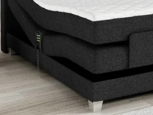 Shop Tweepersoons Boxspring Met Elektrische Bedbodem + Matras En Dekmatras Castel Van - 2X80X200 Cm - Antraciet Elektrisch Relaxatiebed