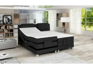 Shop Tweepersoons Boxspring Met Elektrische Bedbodem + Matras En Dekmatras Castel Van - 2X80X200 Cm - Antraciet Elektrisch Relaxatiebed