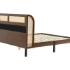 Outlet Tweepersoonsbed 160X200Cm - Met Kunstleer En Pvc Rotan Kussens - Met Houten Lattenbodem - Bruin Tweepersoonsbed