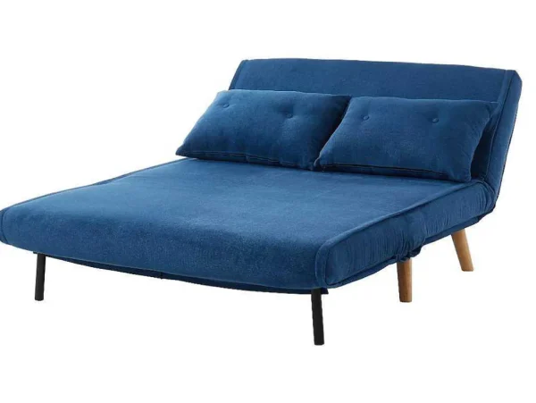 Best Tweezits Slaapbank Van Stof Valerio - Blauw Scandinavisch