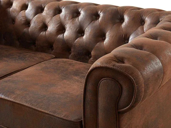 Online Tweezitsbank Chesterfield Van Microvezel Met Vintage Look 2En 3-Zitsbank