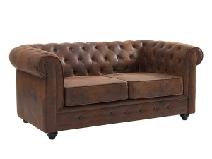 Online Tweezitsbank Chesterfield Van Microvezel Met Vintage Look 2En 3-Zitsbank