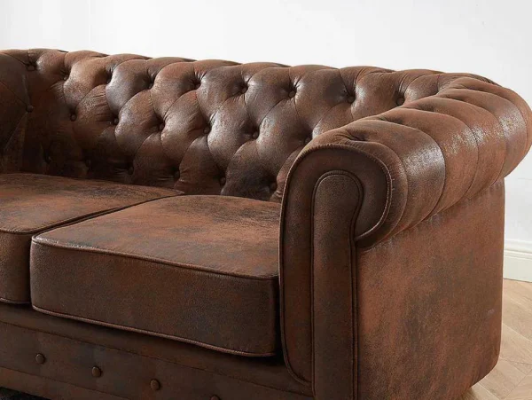 Online Tweezitsbank Chesterfield Van Microvezel Met Vintage Look 2En 3-Zitsbank