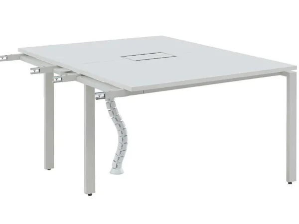 Outlet Uitbreiding Voor Bureau Bank 2 Personen - Wit - L120 Cm - Downtown Kantoormeubilair