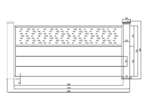 New Uitbreiding Voor Het Hek H89 X L178,3 Cm In Donkergrijs Aluminium Met Motieven - Bazio Afscherming En Omheining