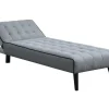 Online Uitklapbare Chaise Longue Bayou Van Stof - Grijs En Zwarte Paspel Chaise Longue