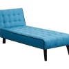 Best Sale Uitklapbare Chaise Longue Bayou Van Stof - Blauw En Zwarte Paspel Chaise Longue