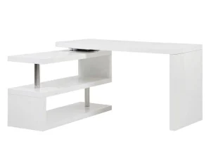 Flash Sale Uitschuifbaar Bureau Nicephore Ii - Wit Gelakt Mdf - Draaiend Blad 360° Bureaumeubel