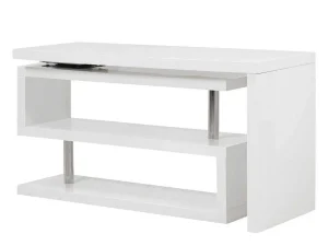 Flash Sale Uitschuifbaar Bureau Nicephore Ii - Wit Gelakt Mdf - Draaiend Blad 360° Bureaumeubel