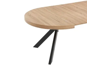 Cheap Uitschuifbare Eettafel 4 Tot 8 Plaatsen Van Mdf En Staal - Naturel En Zwart - Komoni Eettafel