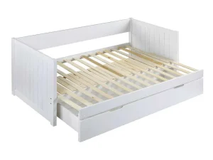 Discount Uitschuifbed Met Opbergruimte - 90 X 190 Of 174 X 190 Cm - Wit - Alfiero Bed Met Slaaplade