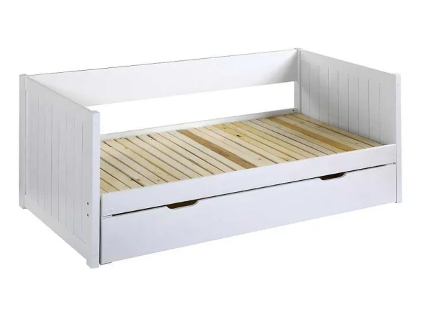 Discount Uitschuifbed Met Opbergruimte - 90 X 190 Of 174 X 190 Cm - Wit - Alfiero Bed Met Slaaplade