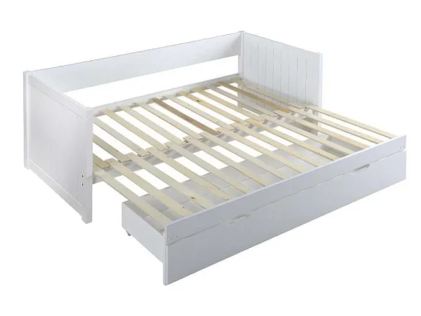 Discount Uitschuifbed Met Opbergruimte - 90 X 190 Of 174 X 190 Cm - Wit - Alfiero Bed Met Slaaplade