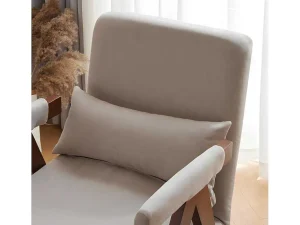 Best Verstelbare Converteerbare Gewatteerde Fauteuil Van Katoenen Stof - Beige Uitklapbare Fauteuil