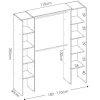 New Verstelbare Kledingkast Dorian - L164/234 Cm - Eiken En Antraciet Kledingkast