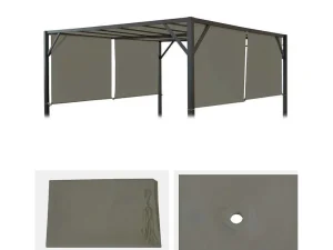 Sale Vervangen Overkapping Voor Pergola Beja, Taupe Prieel, Pergola, Gazebo En Kiosk