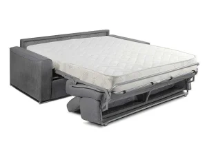 Hot Vierzits Express Slaapbank Van Stof Vizir - Grijs - Slaapafmeting Met Brede Latten 160 Cm - Matras 18 Cm Speciale Modellen Zitbanken & Fauteuils