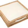 Shop Vloerkussen Van Katoen En Jute - 45 X 45 Cm - Wit En Naturel - Peruvia Huistextiel