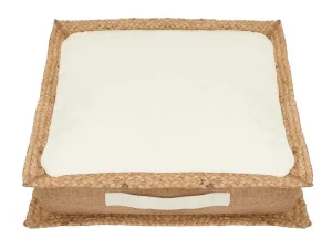 Shop Vloerkussen Van Katoen En Jute - 45 X 45 Cm - Wit En Naturel - Peruvia Huistextiel