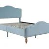 Sale Volwassen Bed Bekleed Met Fluweel 140X200Cm - Met Verstelbaar Hoofdeinde - Blauw Tweepersoonsbed