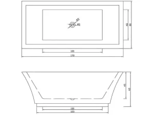 Store Vrijstaand Bad 170 X 80 Cm + Kolommengkraan Heaven Vrijstaand Bad