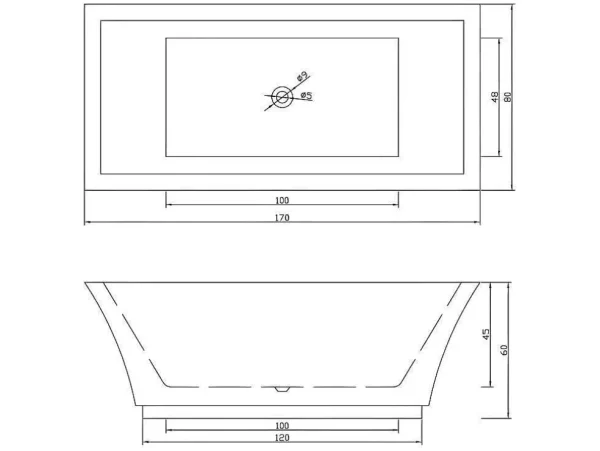 Store Vrijstaand Bad 170 X 80 Cm + Kolommengkraan Heaven Vrijstaand Bad