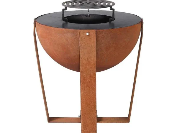 Flash Sale Vuurkorf, Barbecue En Plancha 3 In 1 Van Staal Corten L70 X H80 X D70 Cm - Grezio Buitenkeuken