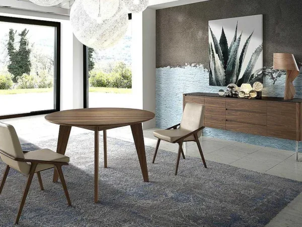 Flash Sale Walnoot Dressoir Met Zwart Glazen Blad 3060 Buffetkast