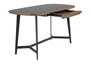 Cheap Walnoot En Zwart Getint Glazen Bureau 3137 Bureaumeubel