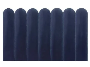 Best Sale Wandpaneel Voor Hoofdeinde Japi - 210 Cm - Fluweel - Blauw - Van Hoofdeinde En Brugkast