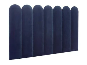 Best Sale Wandpaneel Voor Hoofdeinde Japi - 210 Cm - Fluweel - Blauw - Van Hoofdeinde En Brugkast