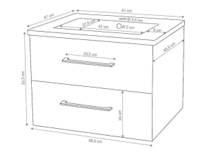 Hot Wastafel + Wastafelmeubel Mcw-D16, Wit Wastafelmeubel